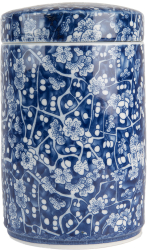 Vaza ceramica alba albastra 9x14 cm 