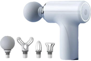 Aparat de Masaj Profesional N2L Store® Design Ergonomic Vibratii de Inalta Frecventa Reglaj cu 6 Viteze 4 Tipuri de Cap de Masaj In 
