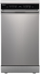 Masina de spalat vase slim Finlux DFX4588C SL ExtraDry Turbo Speed+ Display LED 10 seturi 8 programe 45 cm Clasa B Argintie 