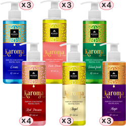Set 20 Parfumuri concentrate pentru rufe KAROMA - Ocean Fresh Bloom Forest Fresh Red Passion Angel Magic 20 x 200 ml 