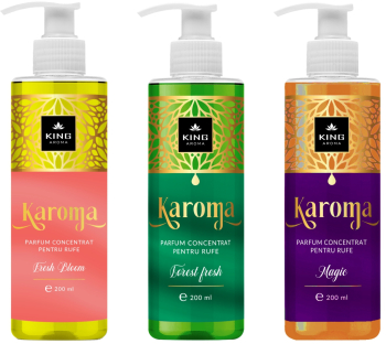 Set 3 Parfumuri concentrate pentru rufe KAROMA - Fresh Bloom Forest Fresh Magic 3 x 200 ml 