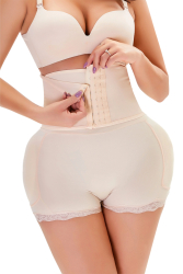 Body modelator cu efect push-up corset and pernute pentru solduri - Bej - Bej XL/XXL 