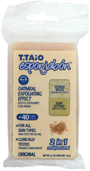 2 in 1 Burete de baie si sapun incorporat cu fulgi de ovaz efect exfoliant Esponjabon 120 gr 