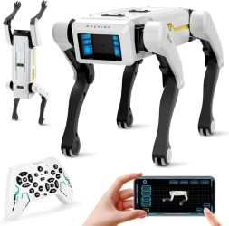 Caine Robot Inteligent iUni 8002 Control prin Telecomanda Aplicatie Comenzi Vocale Programabil 25+ Functii Interactive Dans Povesti 