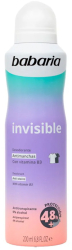 Deodorant spray fara alcool anti pete albe Invisible Babaria 200 ml 