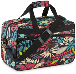 Geanta de voiaj Neagra cu imprimeu floral Zagatto 20L 40x25x20 cm Atasabila la troler Impermeabila Curea de umar cu protectie Compat 