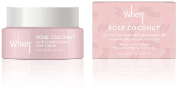 Masca exfolianta delicata pentru ten radiant Rose Coconut When Beauty 50 ml 