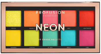 Neon Paleta Farduri Vegane 10 Nuante Profusion Cosmetics 103 gr
