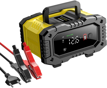 Redresor Auto Digital FOXSUR 12V/24V 10A cu Ecran LED Incarcare Baterii 6Ah-200Ah Functie de Reparatie prin Impulsuri Protectie Completa 