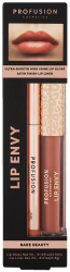 Set Lip Envy Bare Beauty luciu de buze ultra neted si lucios & creion pentru buze cu finish satinat Profusion Cosmetics 3 5 ml + 0 3 g 