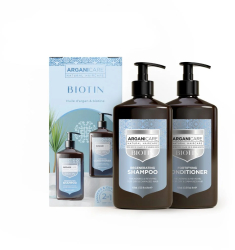 Set Sampon & Balsam cu Biotina pentru par uscat sau deteriorat Arganicare 400 ml x 2 