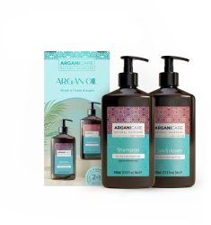 Set Sampon & Balsam Ulei de Argan si Unt de Shea pentru par uscat sau deteriorat Aganicare 400 ml x2 