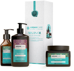 Set trio cu Ulei de Argan pentru hidratare intensa si hranirea parului Arganicare 1000 ml 