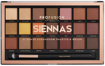 Siennas Paleta Farduri 21 Nuante si 1 Pensula Profusion Cosmetics 245 gr 