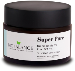 Super Pure Crema-gel purifianta cu Niacinamide 5 + Zinc PCA 1 pentru ten gras acneic sau mixt Bio Balance 50 ml 