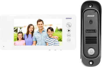 Videointerfon pentru o familie ARCUS ORNO OR-VID-JS-1053/W color monitor ultra-plat LCD 7 control automat al portilor 9 sonerii infrar 