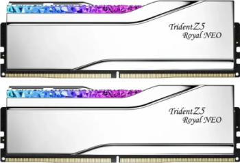 Kit Memorie G.Skill Trident Z5 Royal NEO RGB Silver AMD EXPO, 32GB, DDR5-6400MHz, CL30, Dual Channel 