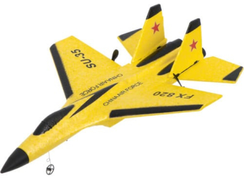 Avion de lupta cu telecomanda iUni FX820 SU-35 Giroscop Rezistent la impact Galben 