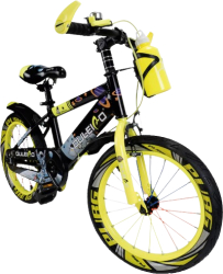 Bicicleta copii 10-14 ani cu bidon pentru apa in suport JHT 20 inch galben
