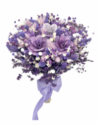 Buchet Flori Eventissimi Plante Uscate Multicolor predominant Mov 