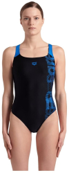 Costum de baie intreg pentru femei Arena Control Pro Back Graphic B negru albastru D 40 - OUTLET 