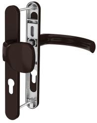 Maner usa termopan Jowisz exterior 85 x 32 mm buton fix cu arc material aluminiu culoare maro RAL8077 