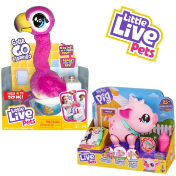 Pachet - Jucarie interactiva Flamingo Little Live Pets - Gotta go + Purcelus interactiv Little Live Pets - My Pet Pig 