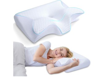 Perna ergonomica pentru gat HOMCA din spuma cu memorie 60 x 40 x 11 13 cm - RESIGILAT 