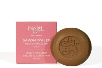 Sapun de Alep cu trandafir organic de Damasc 100g 