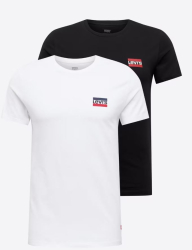 Set 2 tricouri cu maneca scurta pentru barbati Levi s 2-Pack Crewneck Graphic Tee alb+negru M - OUTLET 