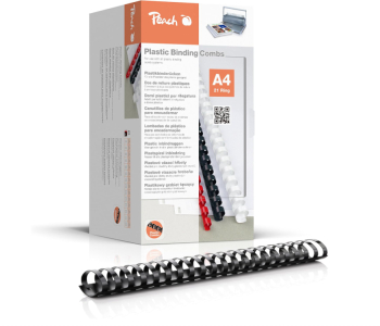 Set 25 Spirale de indosariere din plastic Peach PB444-02 A4 44 mm 440 Foi Negru - RESIGILAT 