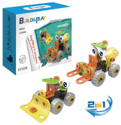 Set de constructie 2 in 1 buldozer si stivuitor 46 piese