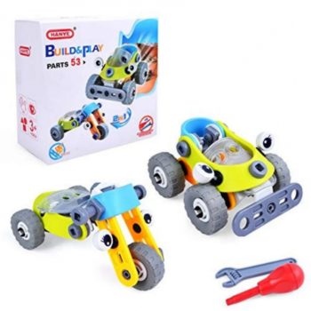 Set de constructie 2 in 1 Masina tricicleta 53 piese