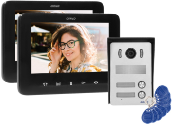 Videointerfon pentru doua familii INDI MULTI N ORNO OR-VID-VP-1071/B color monitor ultra-plat LCD 7 control automat al portilor 16 sone 