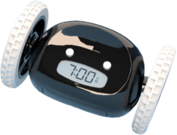 Ceas Desteptator Intelligent Compact Portabil Din plastic Cu Roti Fuge Se Rostogoleste si Face Galagie Te trezeste din Somnul Profun 