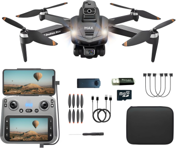 HexaCraft SkyBite MAX &ndash Drona cu 2 camere HD 8K ecran 4.5 inch senzor 360 GPS retur automat motor brushless 30min zbor 3km raza