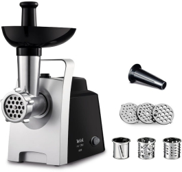 Masina de tocat Tefal 7 in 1 NE108831 1400 W 1.7 kg/min functie reverse 3 site din inox 3 cilindrii pentru feliere accesoriu pentru ca 