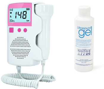 Monitor fetal Doppler pentru monitorizare functii vitale fat intrauterin gel ultrasunete inclus Zero radiatii detectarea batailor inimii/ 
