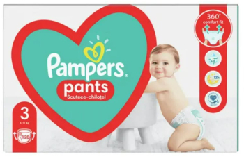 Scutece-chilotel Pampers Pants Mega Box Marimea 3 6-11 kg 128 buc fara buzunar stop&protect 