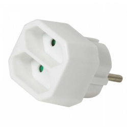 Conector alimentare AC SCHUKO splitter alb 2x soclu EURO LOGILINK LPS218 