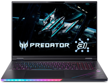 Laptop gaming Acer Predator Helios 18 AI Intel Core Ultra 9 275HX 96GB DDR5 1TB+2TB+1TB SSD GeForce RTX 5090 24GB WQUXGA 120Hz W11P Black laptop laptopuri notebook ultrabook