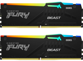 Kit Memorie Kingston Fury Beast RGB Black AMD EXPO/Intel XMP 3.0 64GB DDR5 5600MHz CL36 Dual Channel memorii