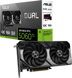 Placa Video ASUS DUAL OC NVIDIA GeForce RTX 5060 Ti 16GB GDDR7 DLSS 4 
