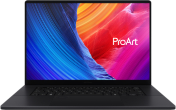 Laptop ASUS ProArt P16 OLED 16 inch Touch AMD Ryzen AI 9 HX 370 64GB LPDDR5X SSD 2TB GeForce RTX 5090 24GB Windows 11 Pro Nano Black laptop laptopuri notebook ultrabook
