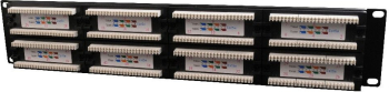 PATCH PANEL GEMBIRD 48 porturi Cat5e 2U pentru rack 19 suport posterior pt. gestionare cabluri black NPP-C548CM-0 cabluri componente