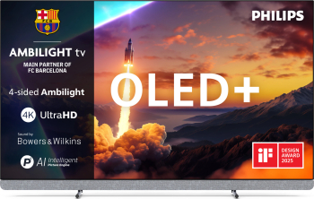 Televizoare - Televizor Philips AMBILIGHT tv OLED+ 77OLED910, 194 cm, Google TV, 4K Ultra HD, 100 Hz, Clasa F (Model 2025)