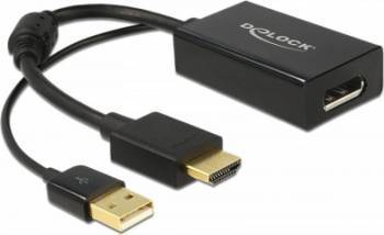 Adaptoare Adaptor Delock HDMI la Displayport 1.2 4K Negru T-M Resigilat