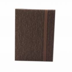 Album foto mini Leporello Canvas 14 poze 15x21 cm maro 