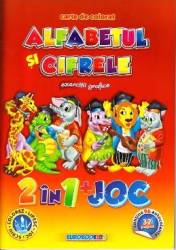 Alfabetul si cifrele. Exercitii grafice - Carte de colorat 