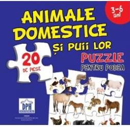 Animale domestice si puii lor. Puzzle pentru podea 3-6 ani 